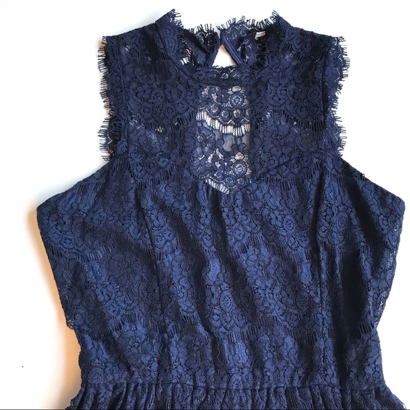 Mock Neck Lace Dress - Picture 6 of 7
